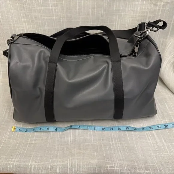 Ted Baker London Hold All Faux-Leather Weekend Duffel Bag Gray